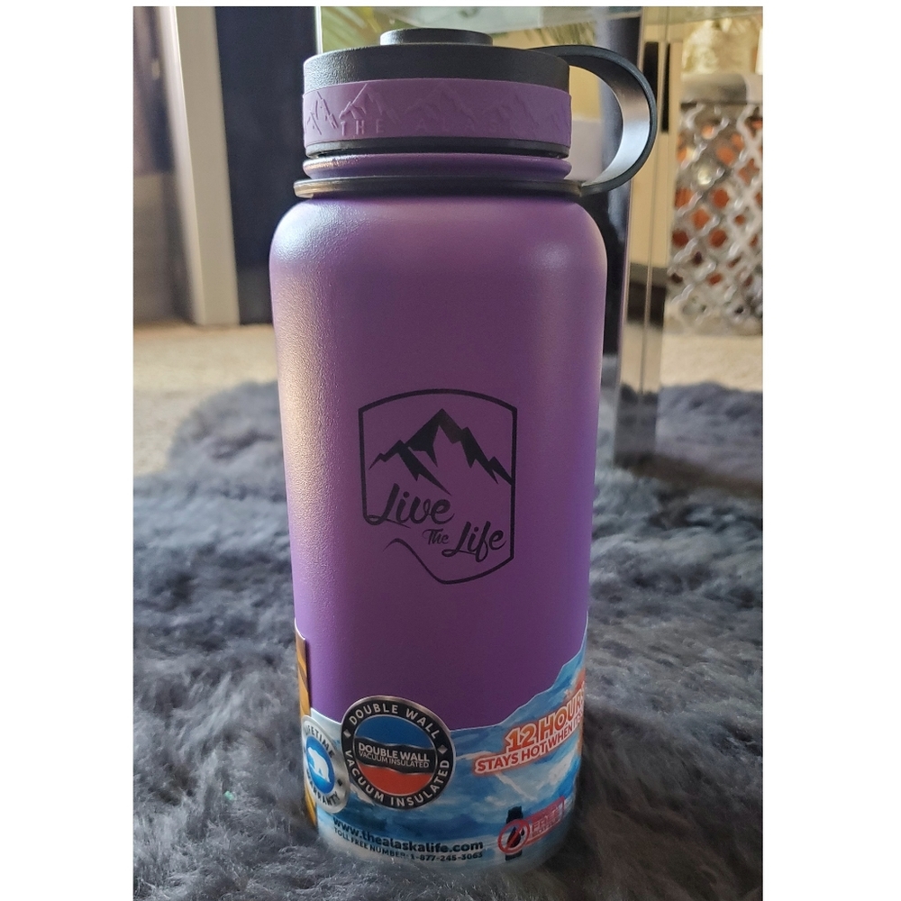 *NEW* The Alaska Life Brand "Live the Life" 32oz Hydroflask/Thermos Polar Purple
